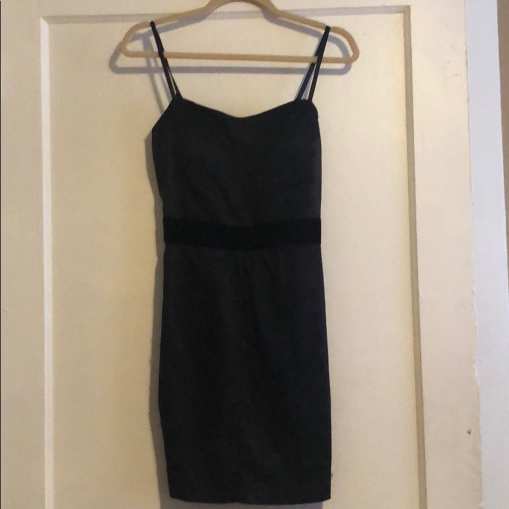 LBD with lace overlay and velvet waistband
